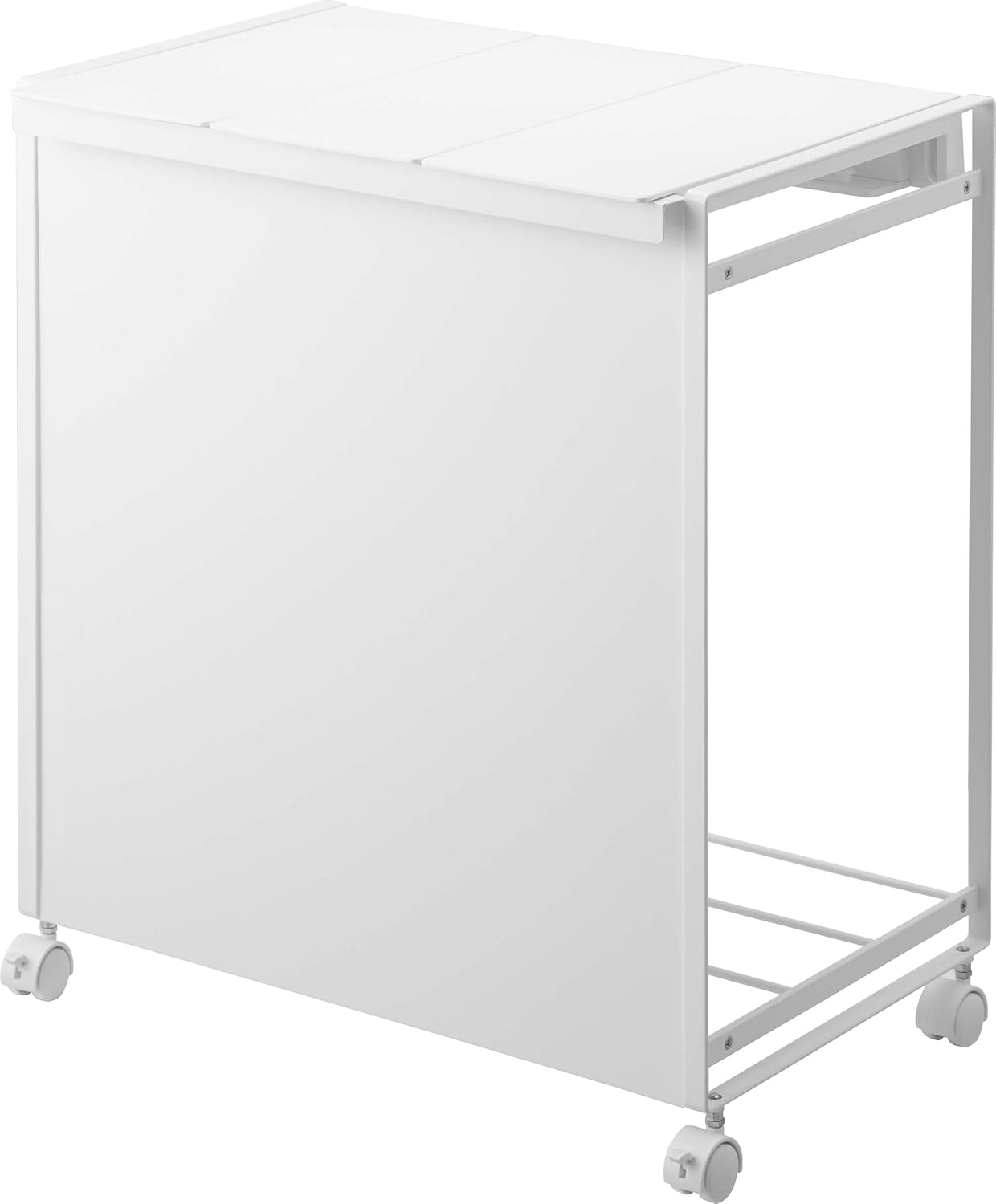 山崎実業(Yamazaki) 蓋付き 目隠し 分別 ダストワゴン 3分別 ホワイト 約W50.5XD33XH55cm(キャスター含む)蓋開口時:約H81.5cm タワー tower ゴミ箱 ハンドル・