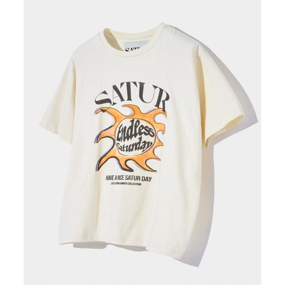 4月28日 (土) 発送   サンレトログラフィックショートスリーブ T シャツアイボリー