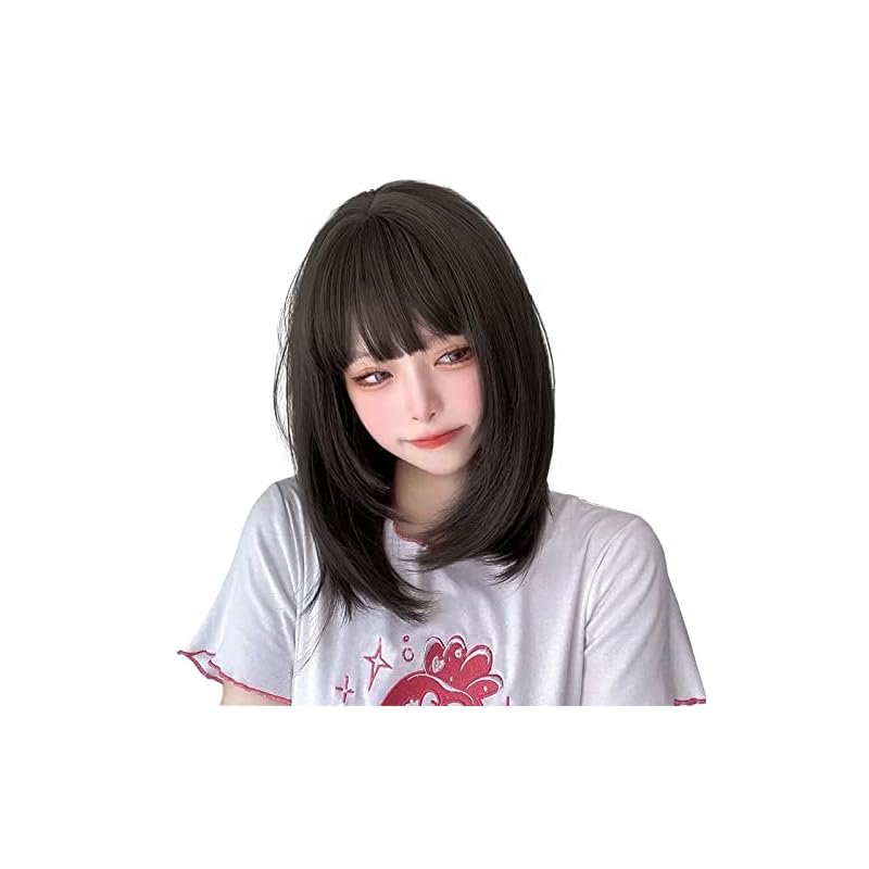 Villo ウィッグ ミディアム ボブ 女性 かつら コスプレ セミロング ストレート ウィッグ