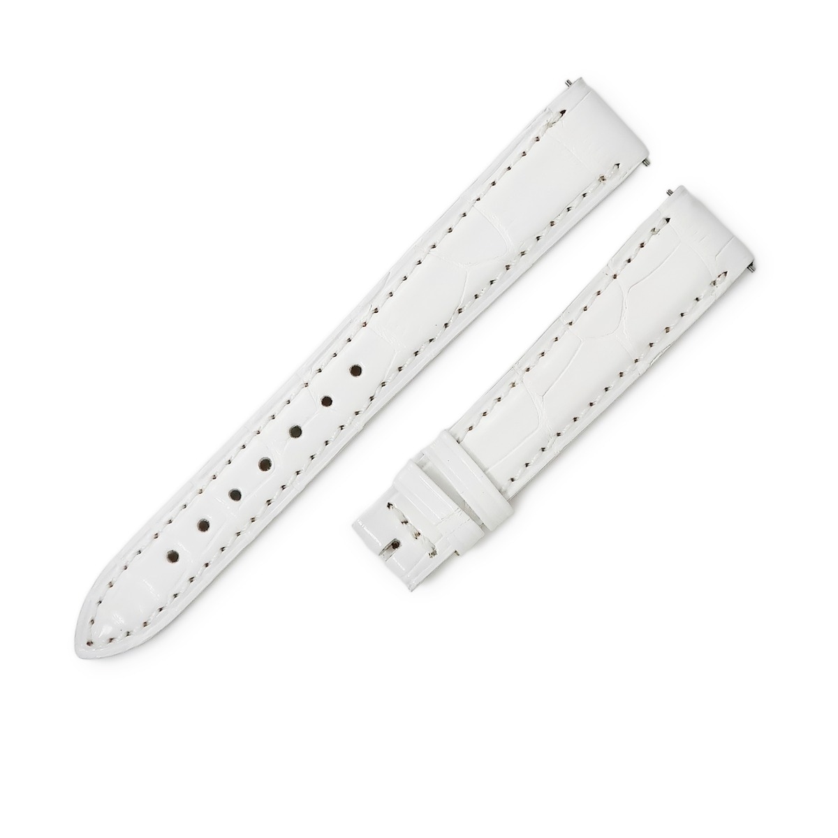 ジャガールクルト JAEGER LECOULTRE 腕時計パーツ 純正 クロコバンド クロコダイル ホワイト 未使用 替え ベルト ストラップ 交換 スペア 本革 バネ棒 14mm ホワイト 白 【中