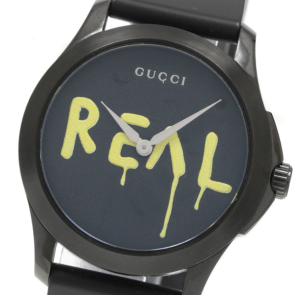 グッチ GUCCI 126.4/YA1264017 Gタイムレス ゴースト クォーツ メンズ 美品 箱・保証書付き_948829【中古】