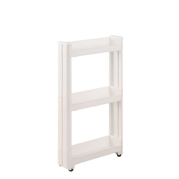 [3個セット] 不動技研 スマートワゴンFit W100 45 [3段/幅10.5cm ホワイト] 組立式 F-2570