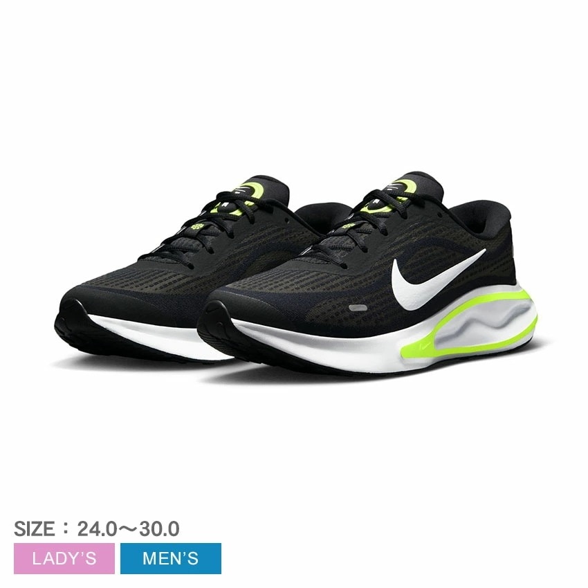 ジャーニー ラン FN0228 004 レディース メンズ スニーカー 靴 シューズ ブランド 通勤 通学 ブラック ホワイト ウルフグレー ボルト ブラック 黒