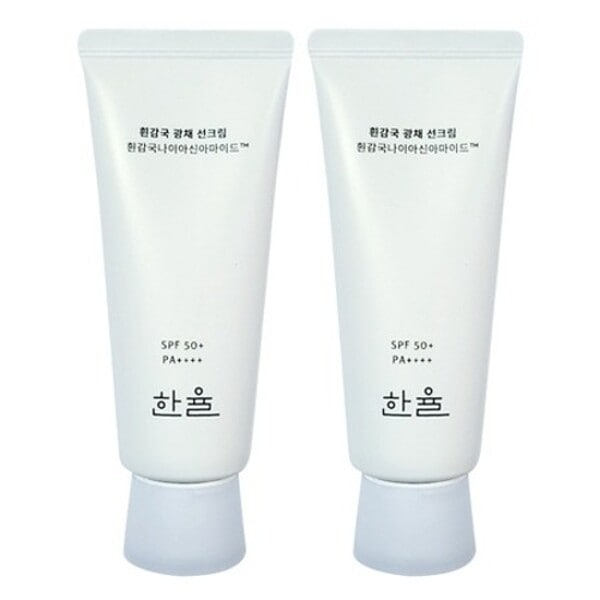 ハンユル 白柿菊 つや消し 日焼け止め サンクリーム 70ml SPF50 + 2個