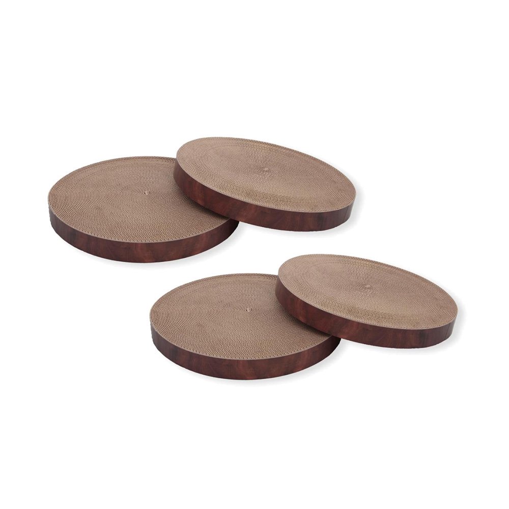 爪とぎ　猫用　バリバリボウル　ダークブラウン　交換用つめとぎ２個入X２個　ＣＲＣ30―51―10―00―00