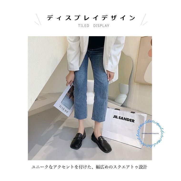 ローファー レディース フラットシューズ スクエアトゥ 春 秋 シューズ PUレザー レトロ 高級感 靴 美脚 PUローファー 楽ちん 婦人靴 オフィス デート