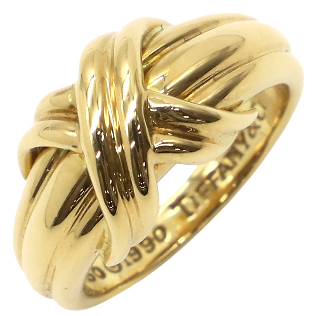 ティファニー Tiffany & Co リング 指輪 シグニチャー K18YG イエローゴールド 750 T＆Co. 7.5号【中古】