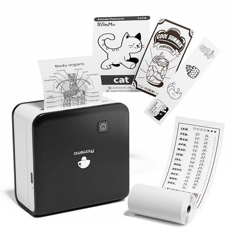 Phomemo ミニプリンター サーマルプリンター M02 Pro 300DPI スマホ対応 ポータブル式 モバイルプリンター ポータブル式 フォトプリンタ メモプリンター ステッカー プリンター ポ