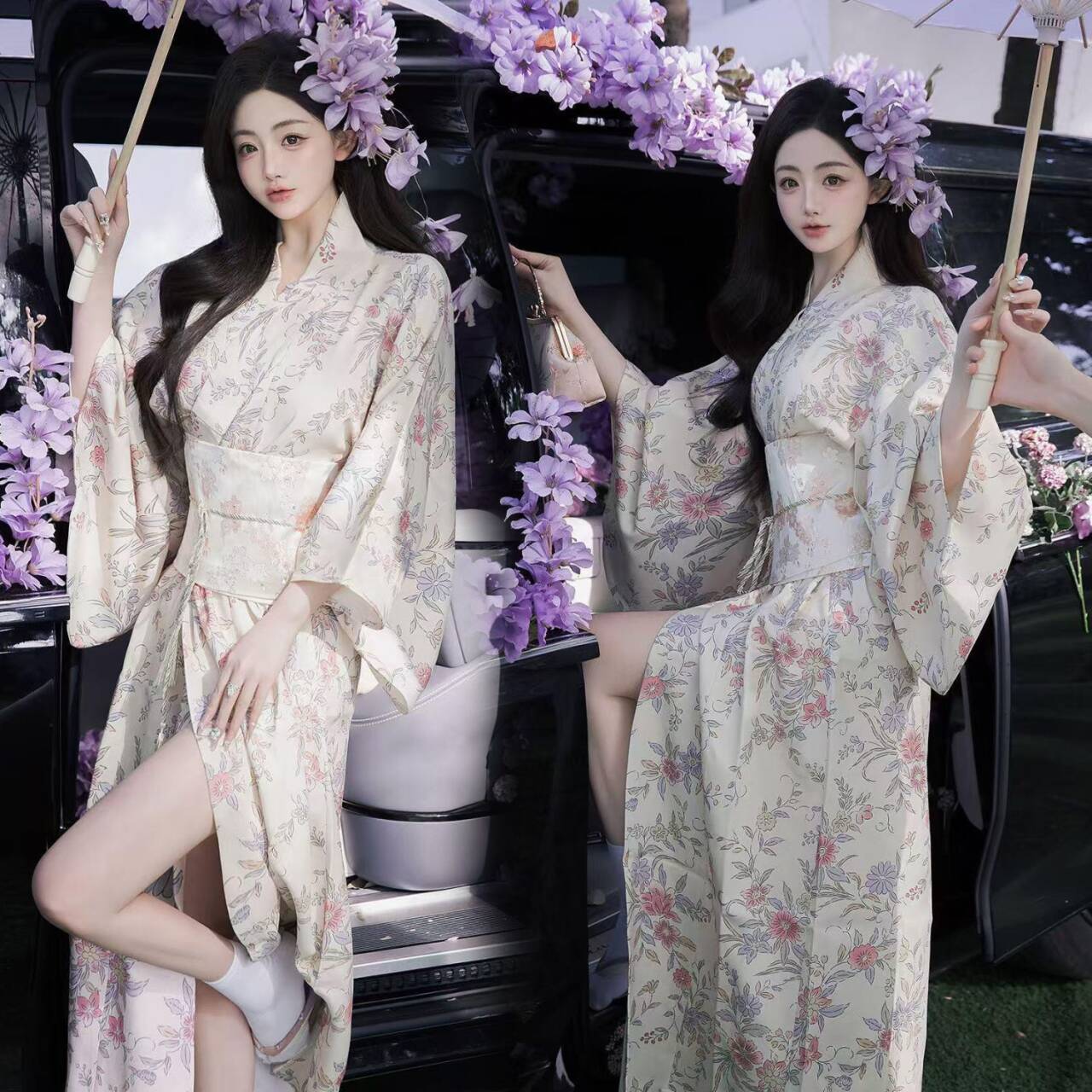 人気 少女和服写真セット 日本改良浴衣 伝統風 和服撮影 花火大会用