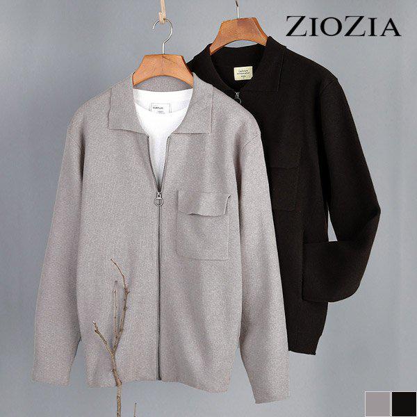 [] カラー型ジップアップカーディガン (ABC3EC1102)