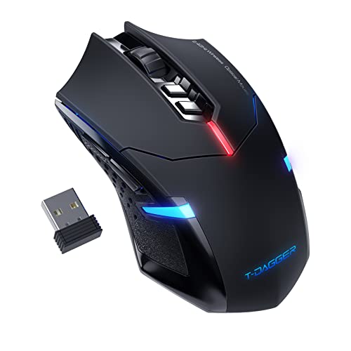 色：レッド T-DAGGER ワイヤレスゲーミングマウス - USBコードレス PCアクセサリー コゲームマウス