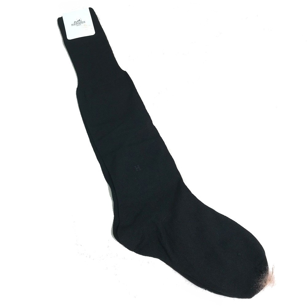靴下 Hロゴ ソックス コットン ブラック