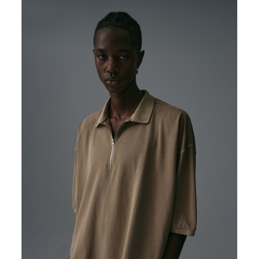 THE ANTI PLATFORM ピグメントオーバーフィットジップアップピケシャツ（ベージュ）