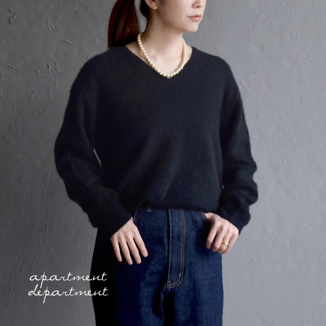 半額クーポンで8,800円／ニット レディース / プルオーバー トップス セーター 長袖 ウール チクチクしない 暖かい い 春 apartment department（アパートメントデパートメン