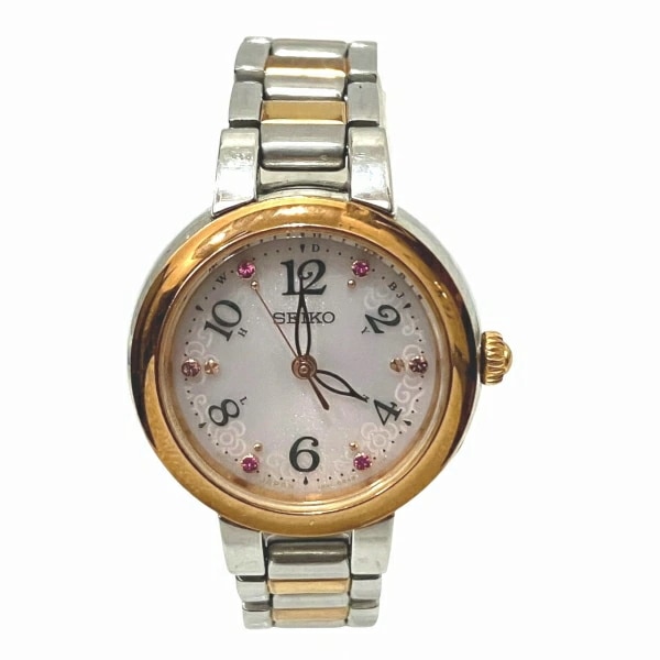 セイコー ティセ 1B21-0AM0 電波ソーラー 限定モデル 腕時計 レディース【中古】