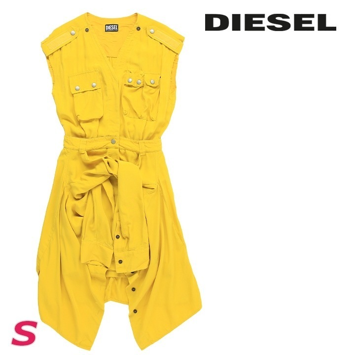 ノースリーブワンピース レディース D-GIUDITTA Vネック シャツディティール die-l-t-e8-p31