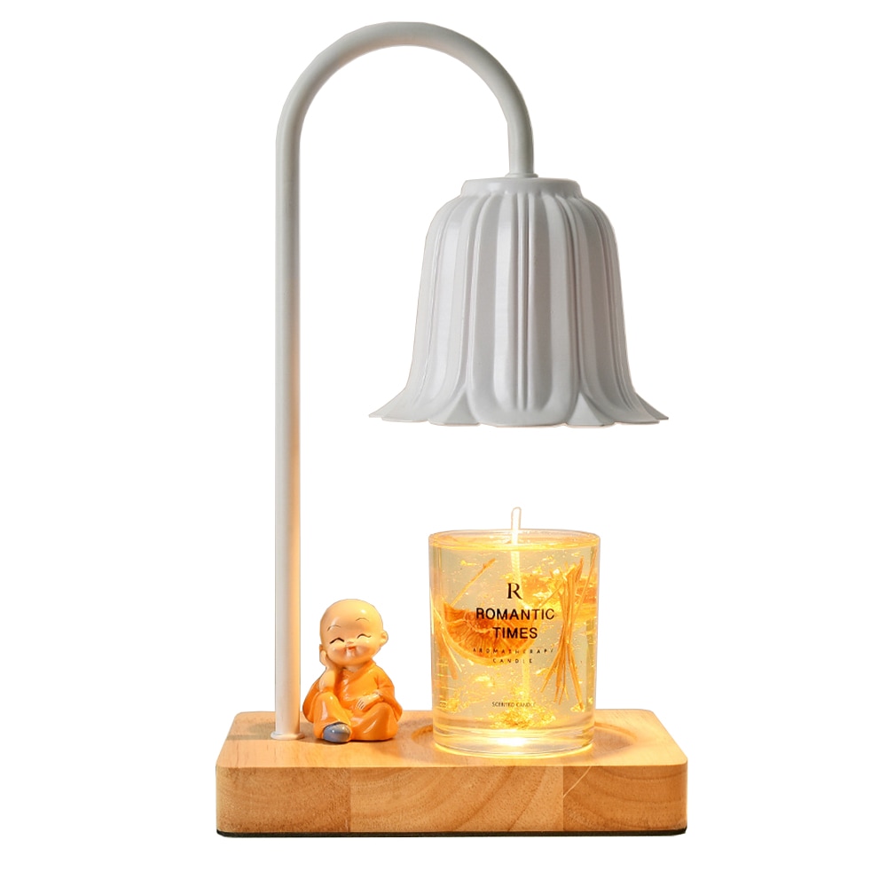 アロマキャンドルウォーマーランプ 金属 木製 和風スタンド 照明 ライト 屋内照明 間接照明ホワイト