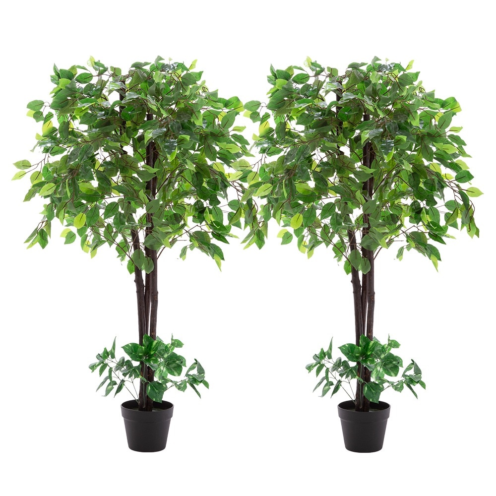 光触媒 人工観葉植物 ベンジャミン2本セット フェイクグリーン 大型 インテリアグリーン