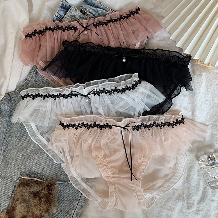 【1点ご購入 で10点プレゼントいたします】春夏気品風花蕾レース薄手通気性網糸飄逸綿股パンツレディース