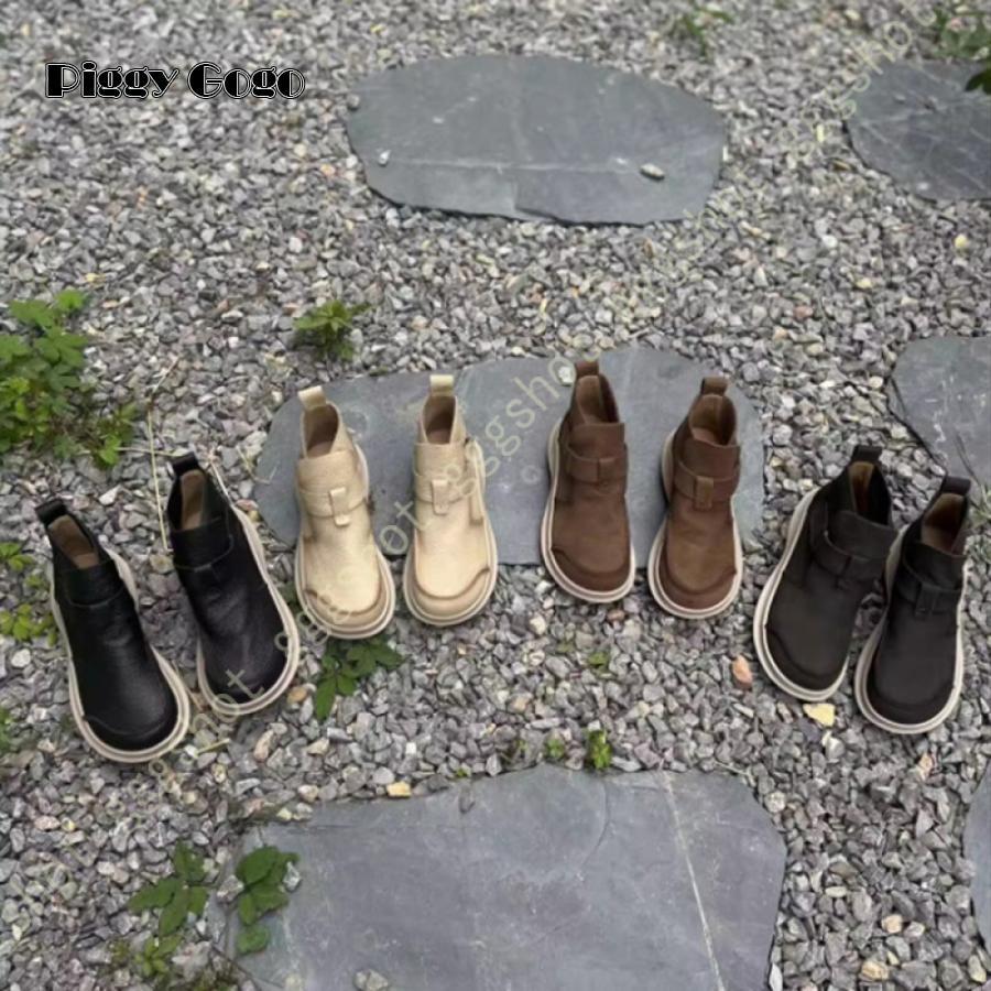 冬の新作レディース ショートブーツ 本革 ベルクロ 太めヒール ブーティ レディース靴 レトロ チェルシーブーツ ベルクロブーツ ローヒール 歩きやすい カジュアル