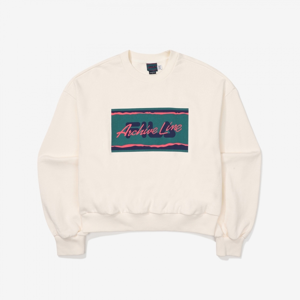 フィラアーカイブセミクロップスウェットシャツ_FE2POF6101F_CRM