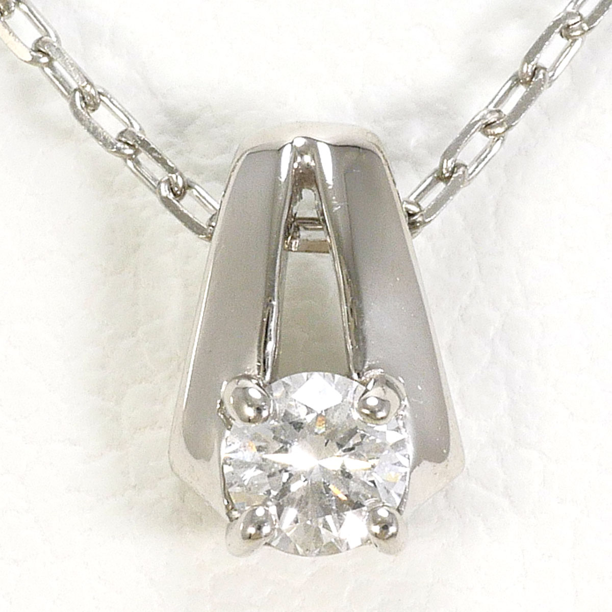 ミッシェルクラン PT900 プラチナ PT プラチナ ネックレス ダイヤモンド（ct刻印なし） 総重量約2.0g 約40cm 中古