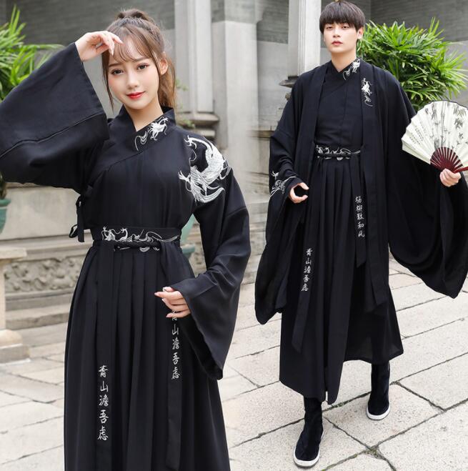 漢服 唐装 男女兼用 中華服 羽織＋スカート二点セット 振袖羽織付き三点セット対応可 振袖 中華コスプレ衣装 チャイナ服 華流 舞台ステージ衣装 華流ハロウィン 衣装 学園祭 ハロウィン 仮