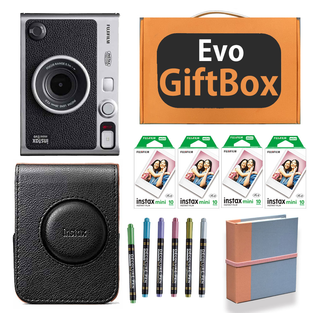 【ギフト チェキB】富士フィルム（フジフィルム）ハイブリッドインスタントカメラ　チェキEvo C ブラック instax mini Evo C BK カメラケース付き ギフトBOXセット