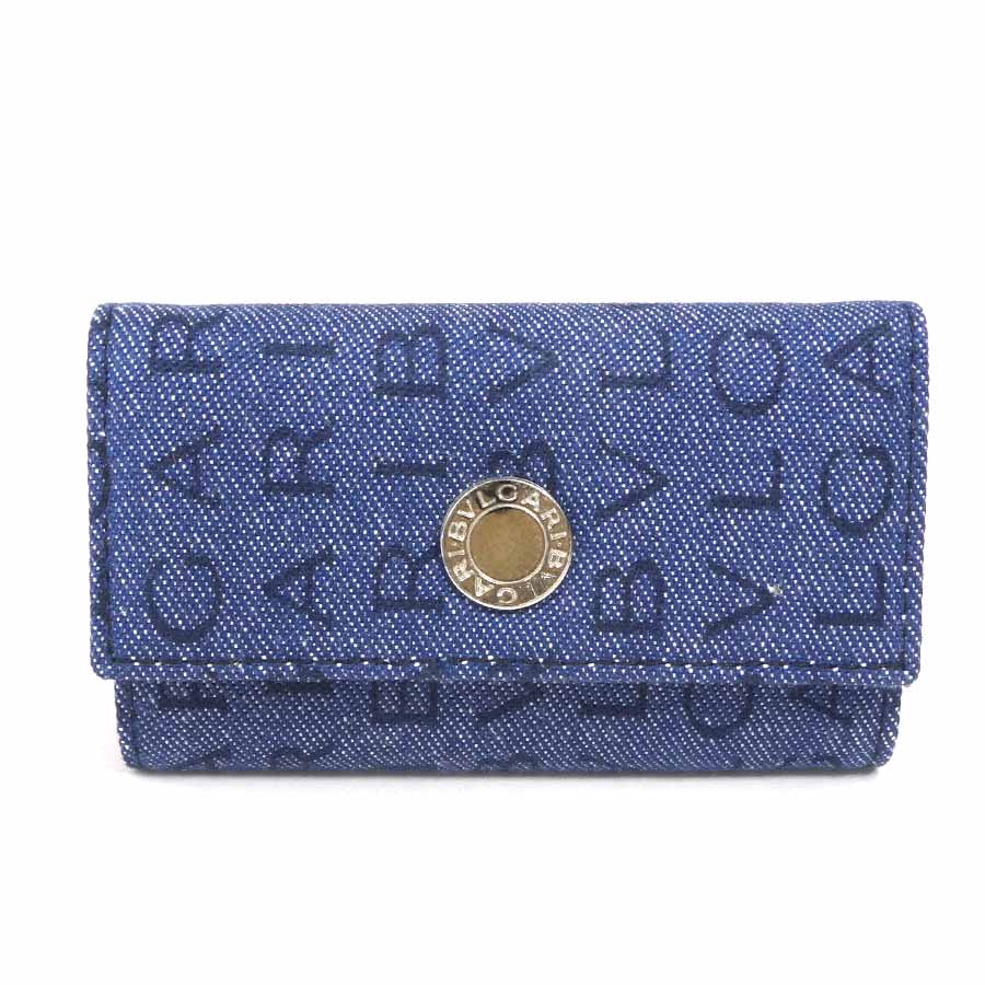 ブルガリ BVLGARI キーケース デニム ブルー ユニセックス h30457g
