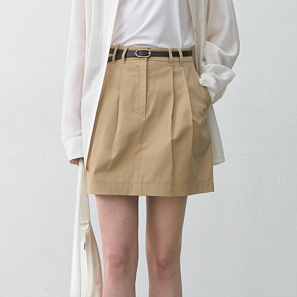 (SK-5031)ESSENTIAL COTTON TUCK MINI SKIRT