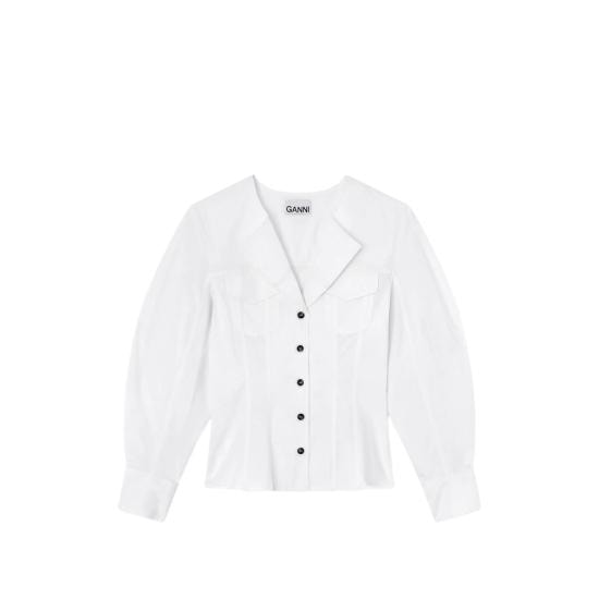 GANNI Women Shirts A1040353 151 WHITE