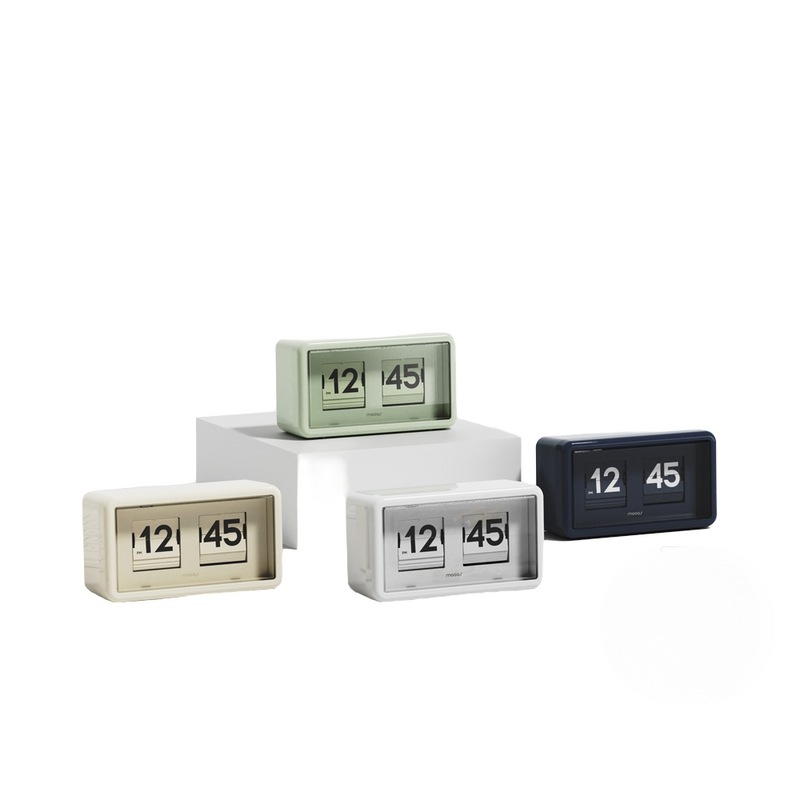 モアスニュートロフリップ時計アナログインテリア卓上時計レトロ壁掛け時計