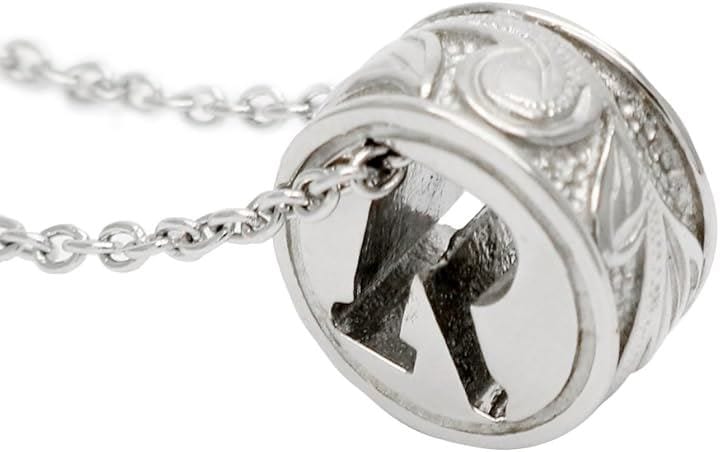 アクセサリーショップ サージカルステンレス イニシャル ペンダントネックレス ハワイアンジュエリー レディース アルファベット( シルバー)