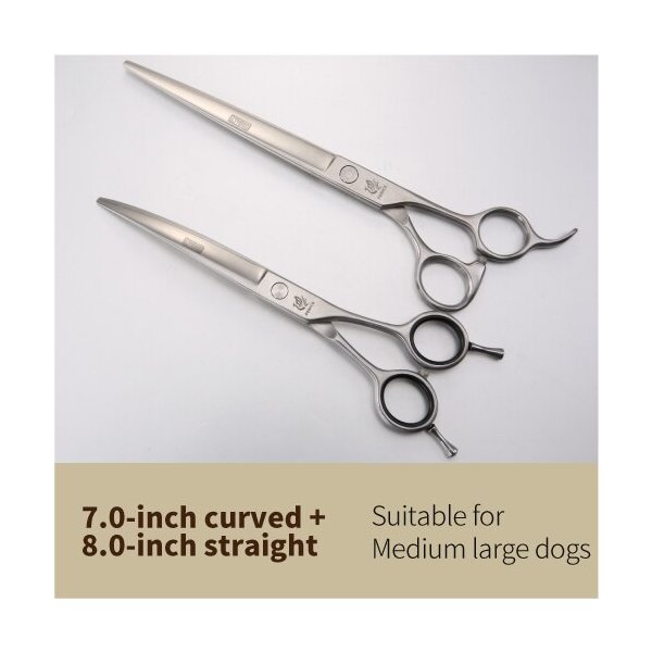 Fenice 6.5 / 7.0 / 7.5 / 8.0ペットグルーミングはさみセット犬の毛の切断 7.0curved8.0cut