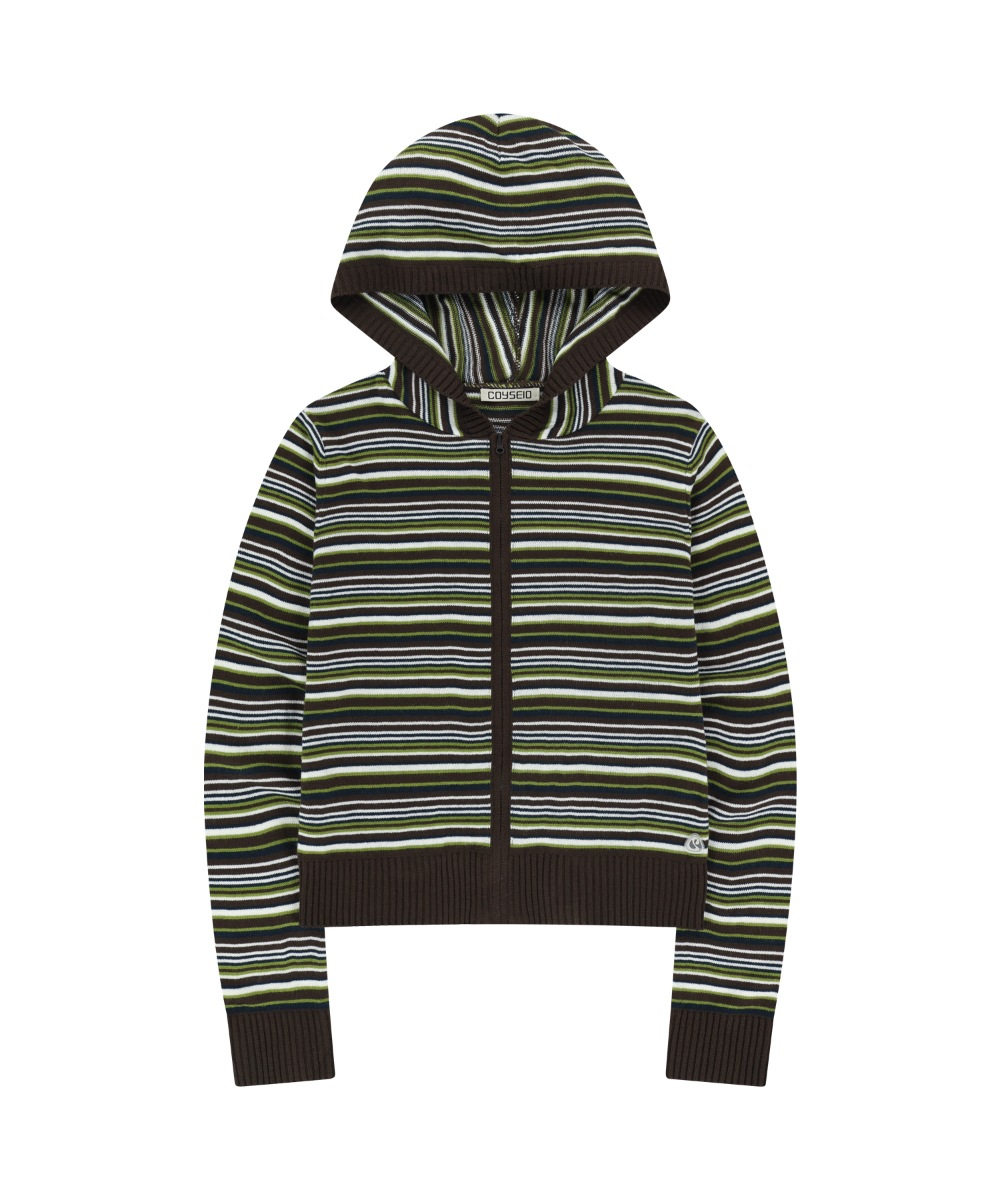 【COYSEIO】 SOFT KNIT ZIP-UP : STRIPE