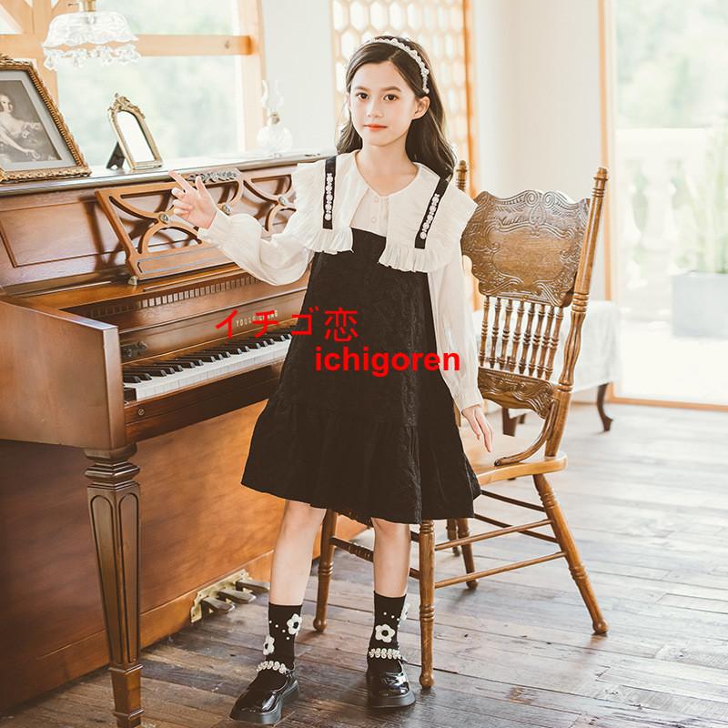 ワンピース キッズ 子供服 女の子 秋冬 長袖ワンピース ジュニア 韓国子供服 フレアワンピース ベビー服 おしゃれ 可愛い 子供ドレス 七五三 誕生日 結婚式