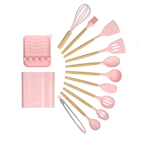 SHUMEIFANG キッチンツール 13点セット 木製キッチンツール 調理器具 クッキングツール 製菓器具 台所用品 耐熱シリコン FDA認証済み 日本食品安全認証済み 調理 料理 フライ返し おた