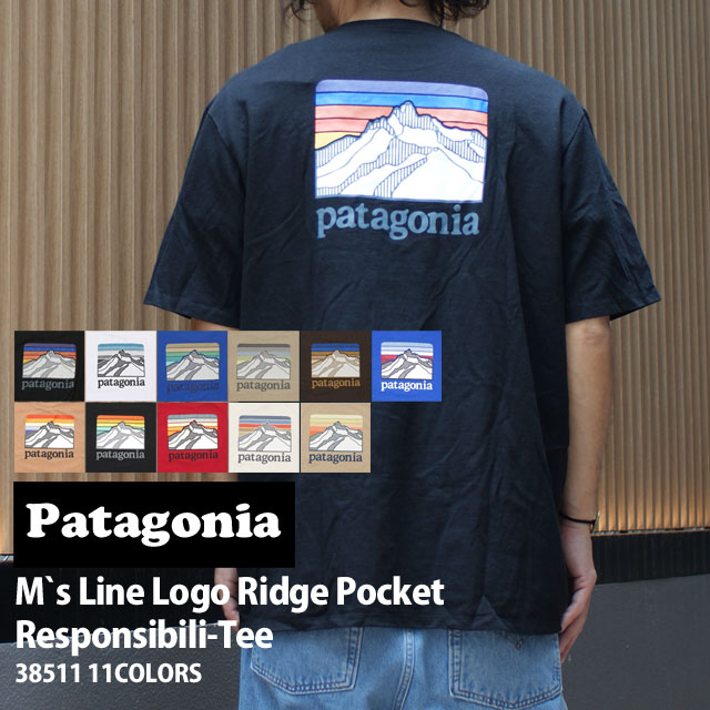 パタゴニア Patagonia Ms Line Logo Ridge Pocket Responsibili Tee 38511 200-008698-850