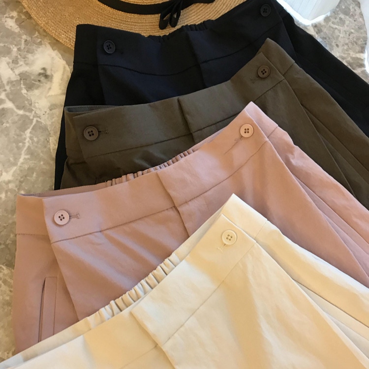 R*w素晴らしい商品！rベースの染色技術ウルトラステートコットンフォールディングプリーツファッショナブルなツーリング用紙のような女性用のまっすぐなゆるいカジュアルパンツ