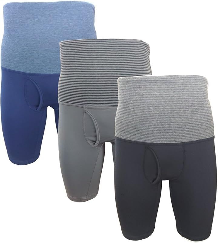腹巻 腹巻き ボクサーパンツ アンダーパンツ ボクサーショーツ インナーパンツ インナーショーツ ロングパンツ ボクサーロングパンツ ウェア 前開き (3枚組3色ロングタイプ, 3L)