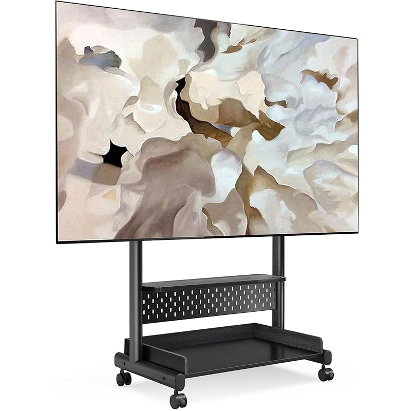FITUEYES テレビスタンド Kシリーズ テレビ台 マウント付き 4085インチテレビ対応 耐荷重60kg 有孔ボード付き 高さ調節可能 大容量収納 安定性よい 木製 ブラック K-A20721