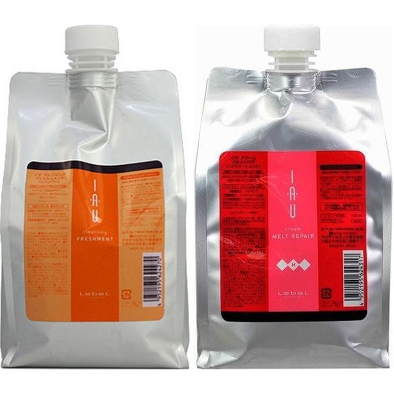 【即納】ルベル IAU イオ クレンジング フレッシュメント(シャンプー)1000ml&イオ クリーム メルトリペア トリートメント1000ml 詰め替えセット