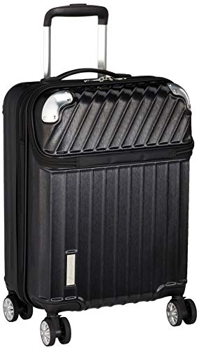 トラベリスト スーツケース ジッパー オープン モーメント 機内持ち込み可 35L 54 cm 3.4kg ブラックヘアラインエンボス