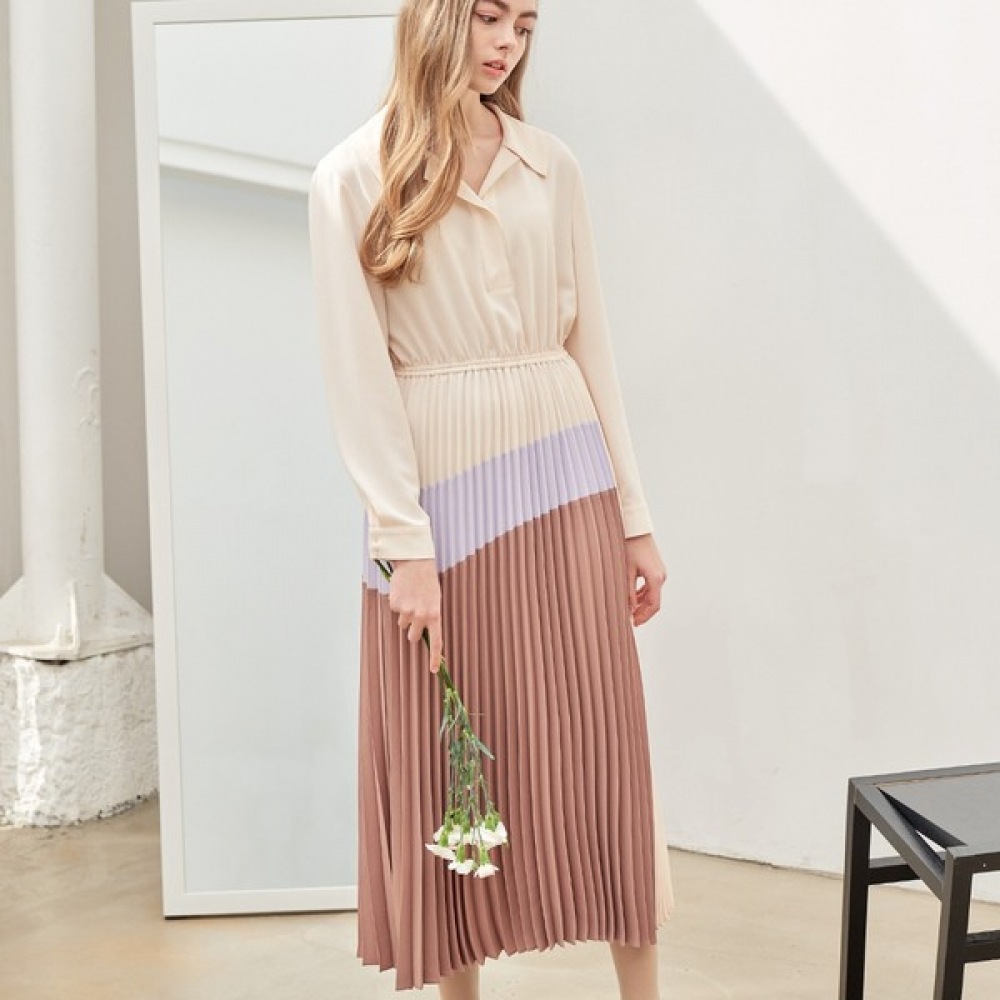 (リアーナニューヨーク) プリーツカラーカラードレスRPCWOP010