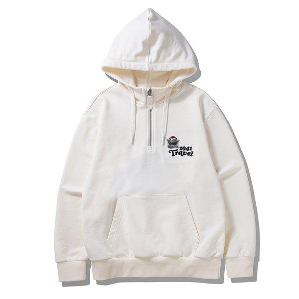 (共用)ハーフネックベアグラフィックフード付きTシャツJQ1THU221IV_BP