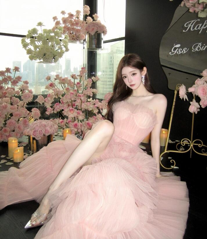 [高品質]高級感 花嫁ドレス カラードレス 撮影用のワンピース ロングドレス 韓国風 前撮り 同窓会 イブニングドレス パーティードレス お姫様ドレス ドレス セクシー 発表会 スレンダー 上品 エレ