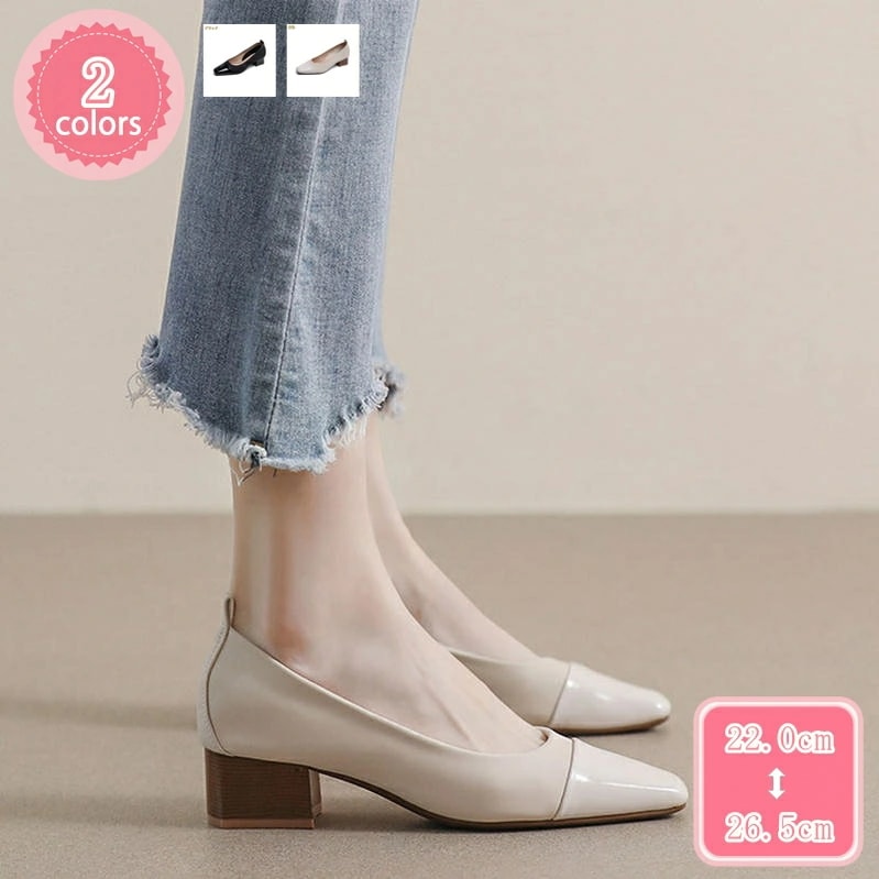 500円OFFクーポン レディースパンプス 走れるパンプス 4cmヒール 太めヒール スクエアトゥ 婦人靴 女性 痛くない 歩きやすい 楽 美脚 ミドルヒール シューズ 靴 入学式 冠婚葬祭 パーティ
