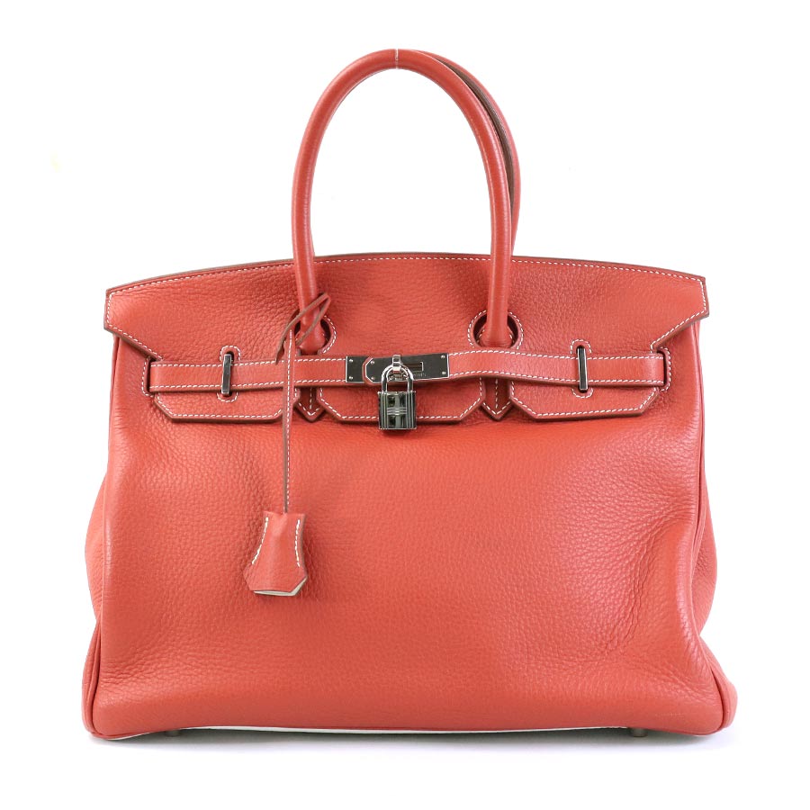 エルメス HERMES ハンドバッグ バーキン エクラ 35 トリヨンクレマンス サンギーヌ×ホワイト シルバー ユニセックス i0485 472,000円
