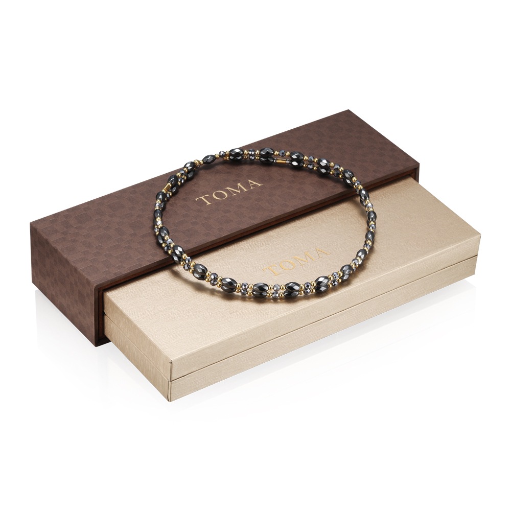 TOMA31MF　BG(ブラック・ゴールド)ヘマタイト磁気ネックレス/ブレスレット/アンクレット　保証書付き