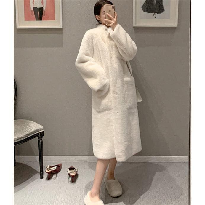 [値引き中]ファーコート レディース 秋冬 暖かい ファーコート ふわふわ 贅沢 新品 エコファーコートミンクカシミア 毛皮コート ロング モコモコ 暖かいアウター 韓国風